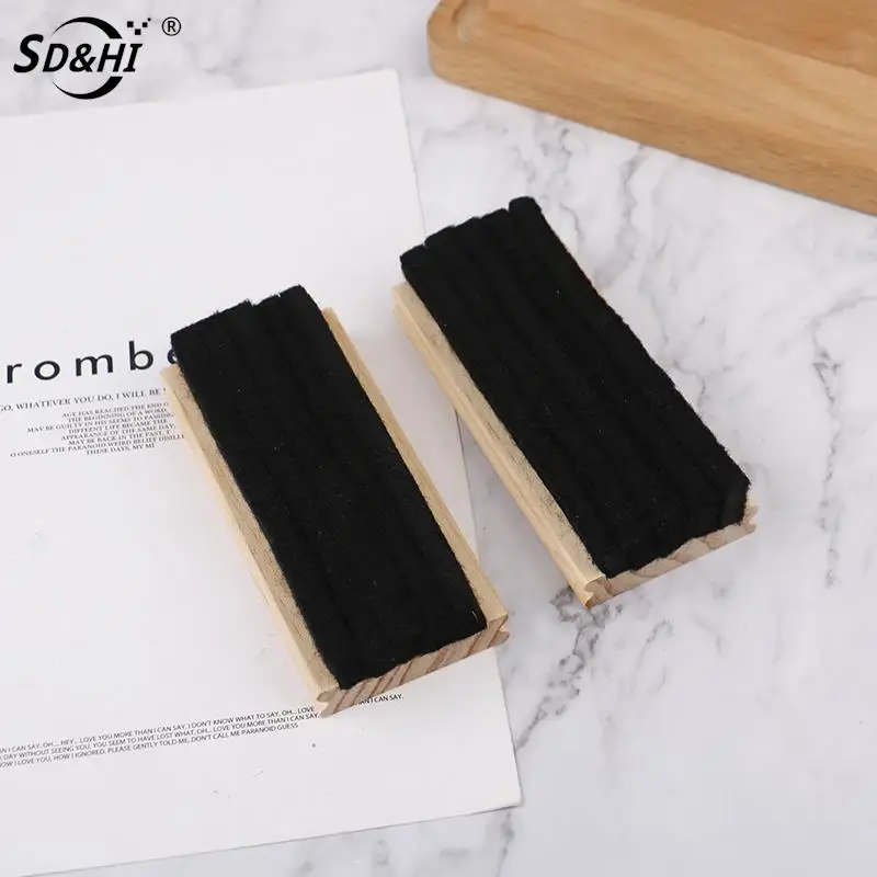 1pc Large Board Eraser Board Cleaner Blackboard Wool Felt Eraser Wooden Chalkboard Duster Classroom Cleaner Kit 12.5*5.7*3cm