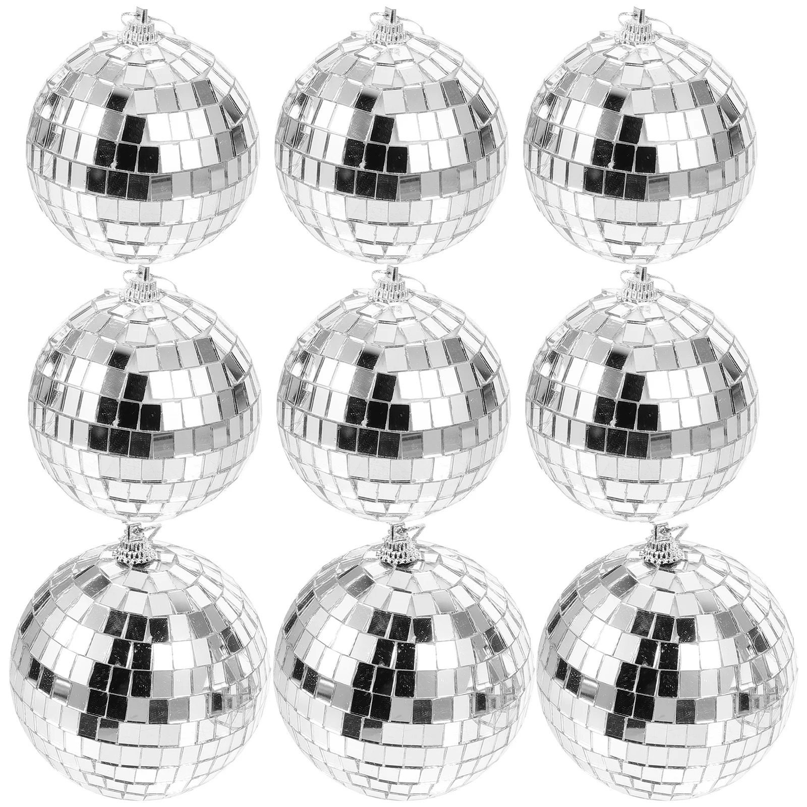 

9pcs Mirror Disco Ball Hanging Party Decoration Wedding Xmas Light Reflective Pendant For Club Bar Decorative Ball