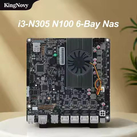 ITX NAS Motherboard 12th Gen i3-N305 N100 6-Bay with DC Power 2xM.2 NVMe 6xSATA3.0 PCIE X1 4x i226-V 2.5G DDR5 17X17 Mainboard