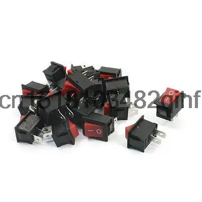 

20 шт. SPST ВКЛ/ВЫКЛ 2-контактный квадратный кулисный переключатель для лодки AC250V 6A AC125V 10A