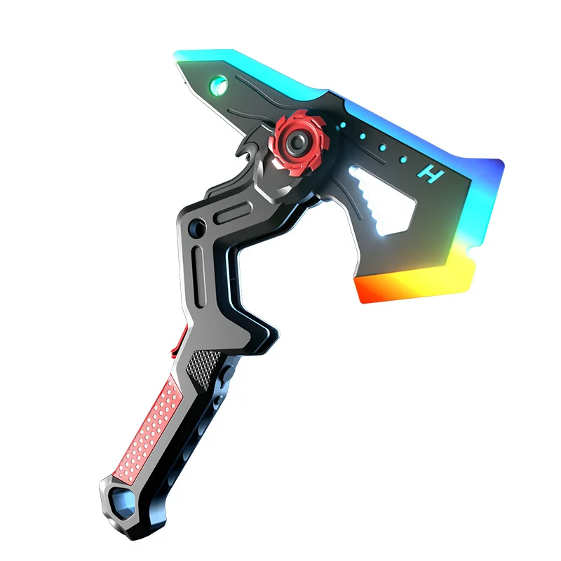Glowing Bright Sword Axe Toy with Multi-Color Flash LED Light Spray Battle Axe Dual Form Shadow Sword Model