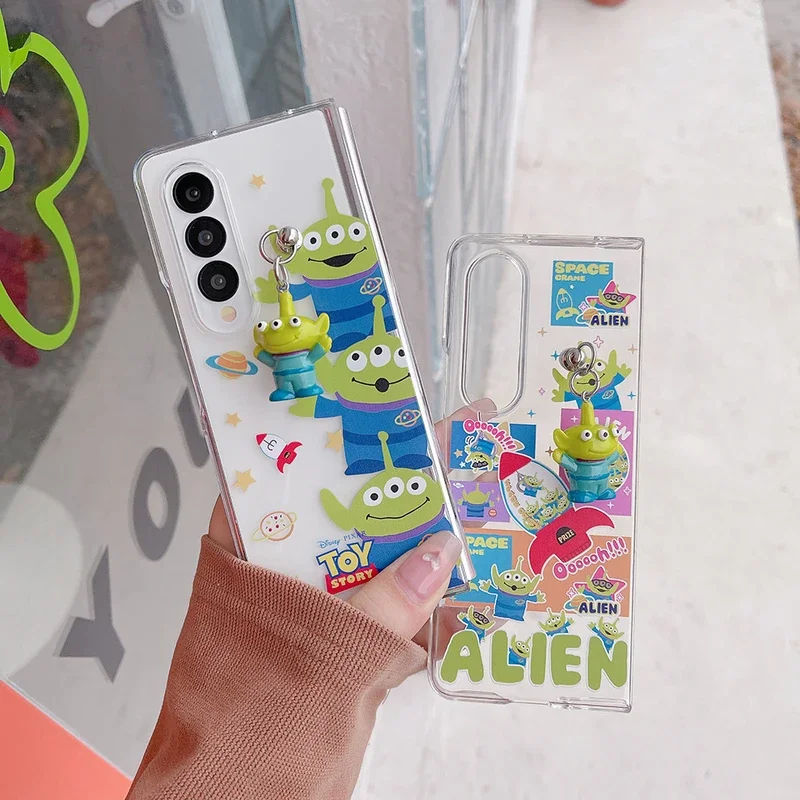 Cute Cartoon Toy Story Lotso Alien transparent Phone Case For Samsung Galaxy Z Flod 6 5 Soft TPU Back Cover For Z Flod 3 4