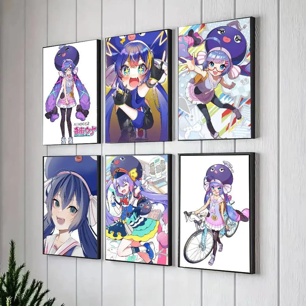 Virtual Singer O-Otomachi Una Art Sticky Wall Waterproof Home Living Room Bedroom Bar Aesthetic Decoration