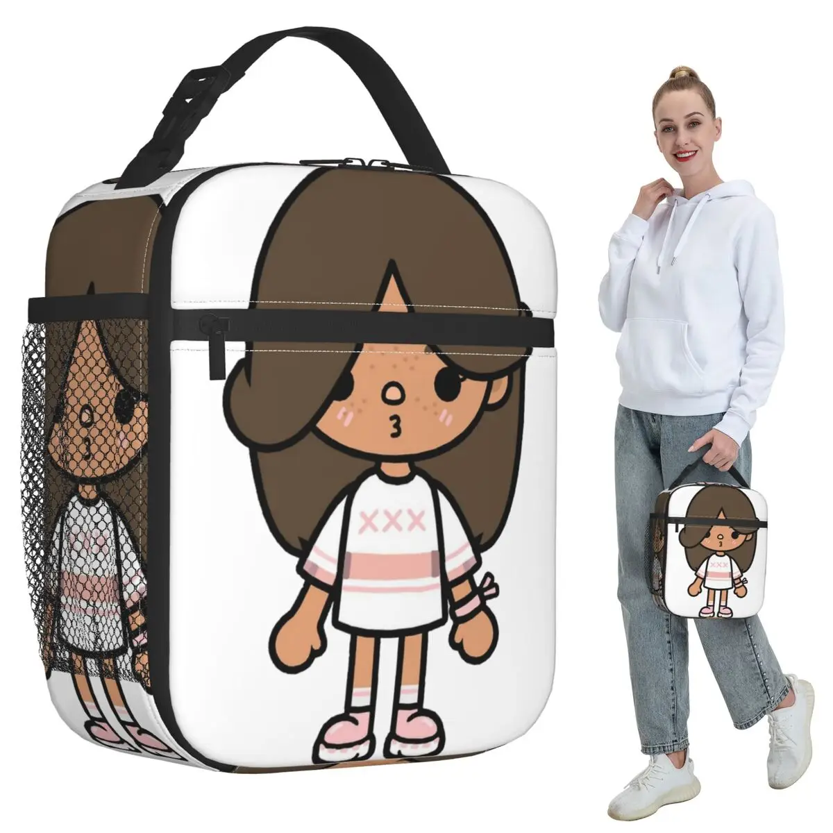 

Toca Life Box - Toca Boca Cute Insulated Lunch Bag for Kids School Cooler Thermal Food Box Tote Portable Lunch Boxes Container