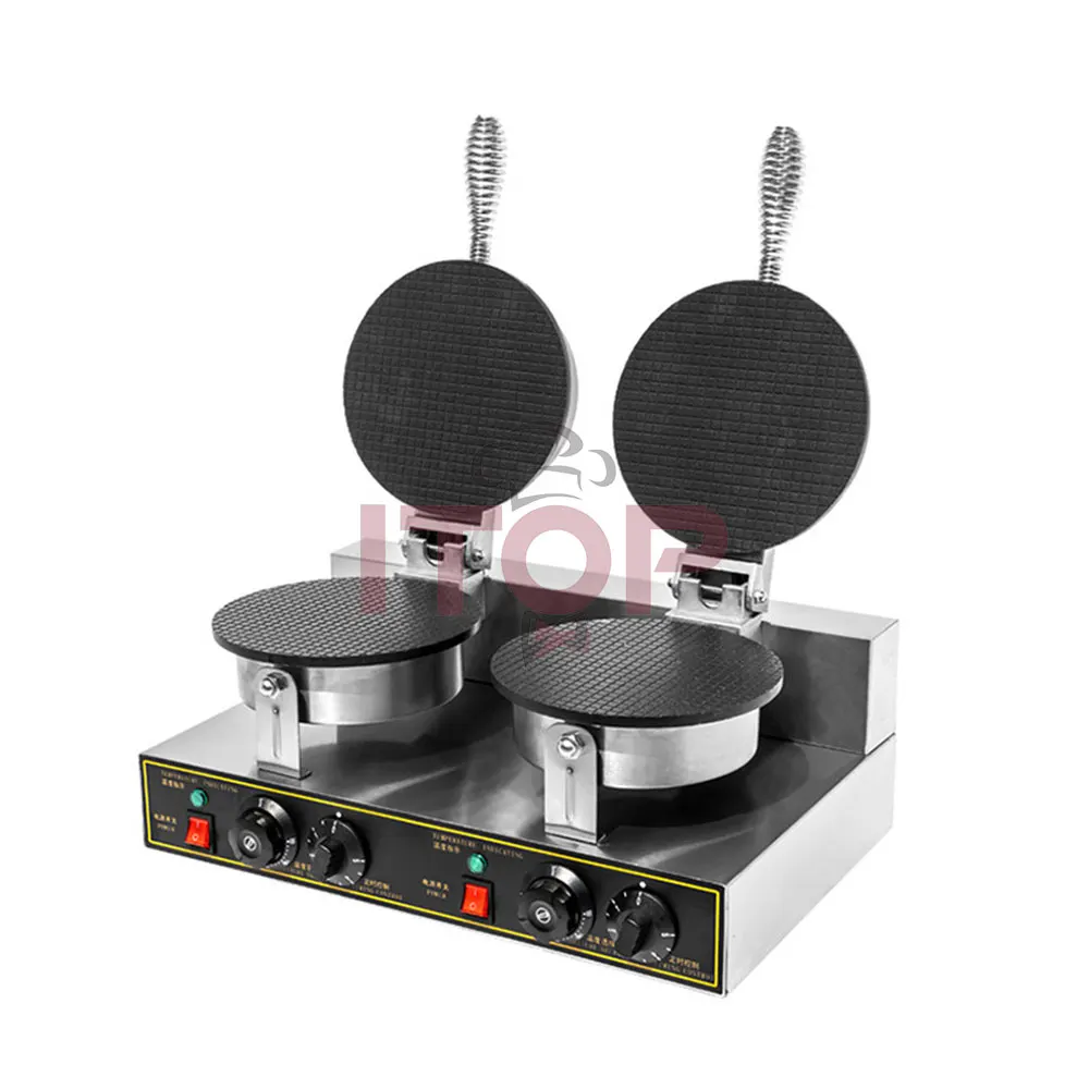 Ice Cream Crust Electric Baking Pan Pancake  Spring Roll Machine Wholesale 1/2-Plate Commercial Ice Cream Waffle Cone Maker