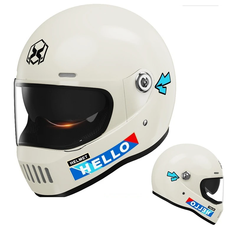 Casco moto formato libero 54-61 cm Casco integrale da equitazione retrò per uomo adulto donna Dot Ccc approvato Casco Moto Cascos