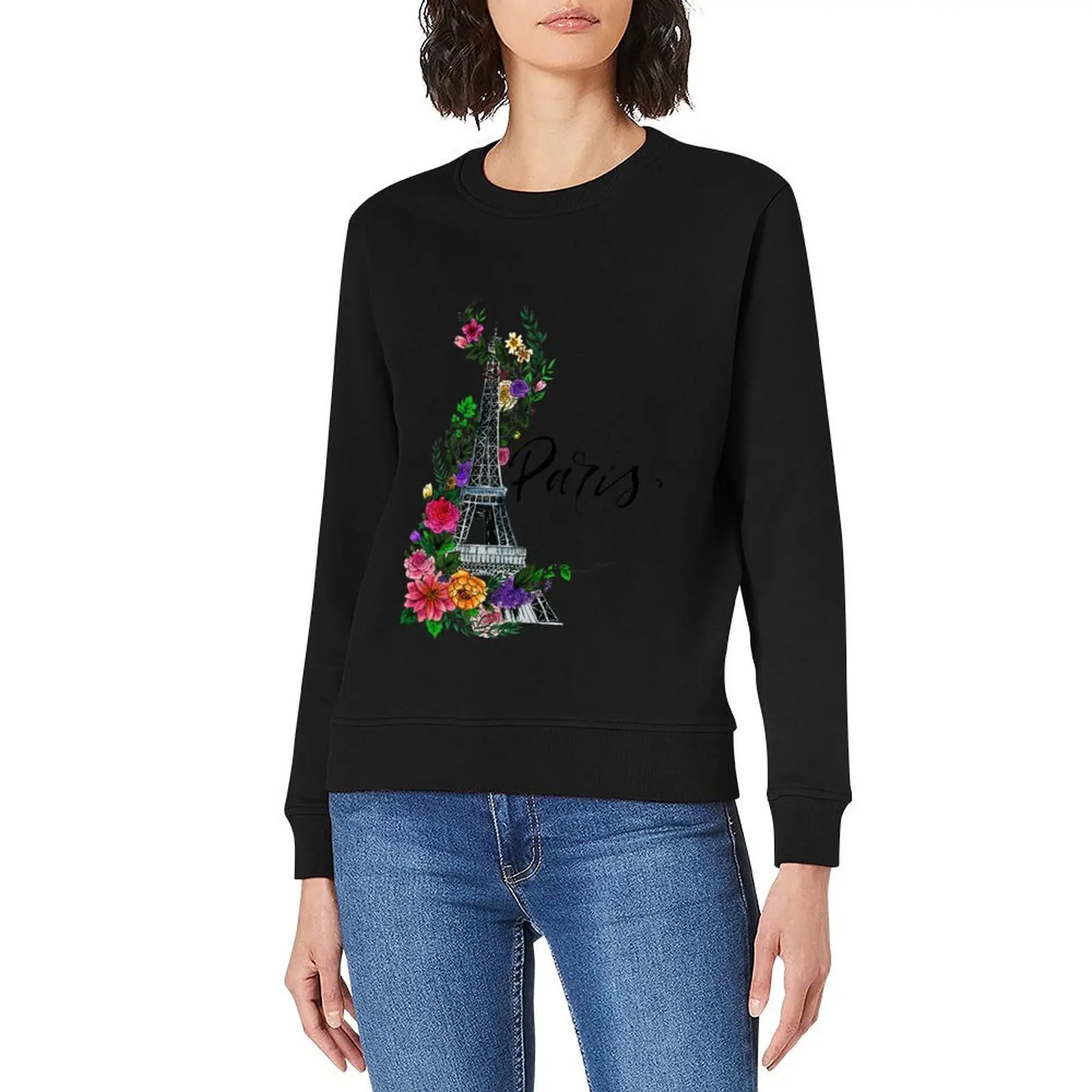 بلوفر برج ايفل مزين بالزهور معطف رجالي ملابس رياضية ملابس كورية بلوزات للرجال #3