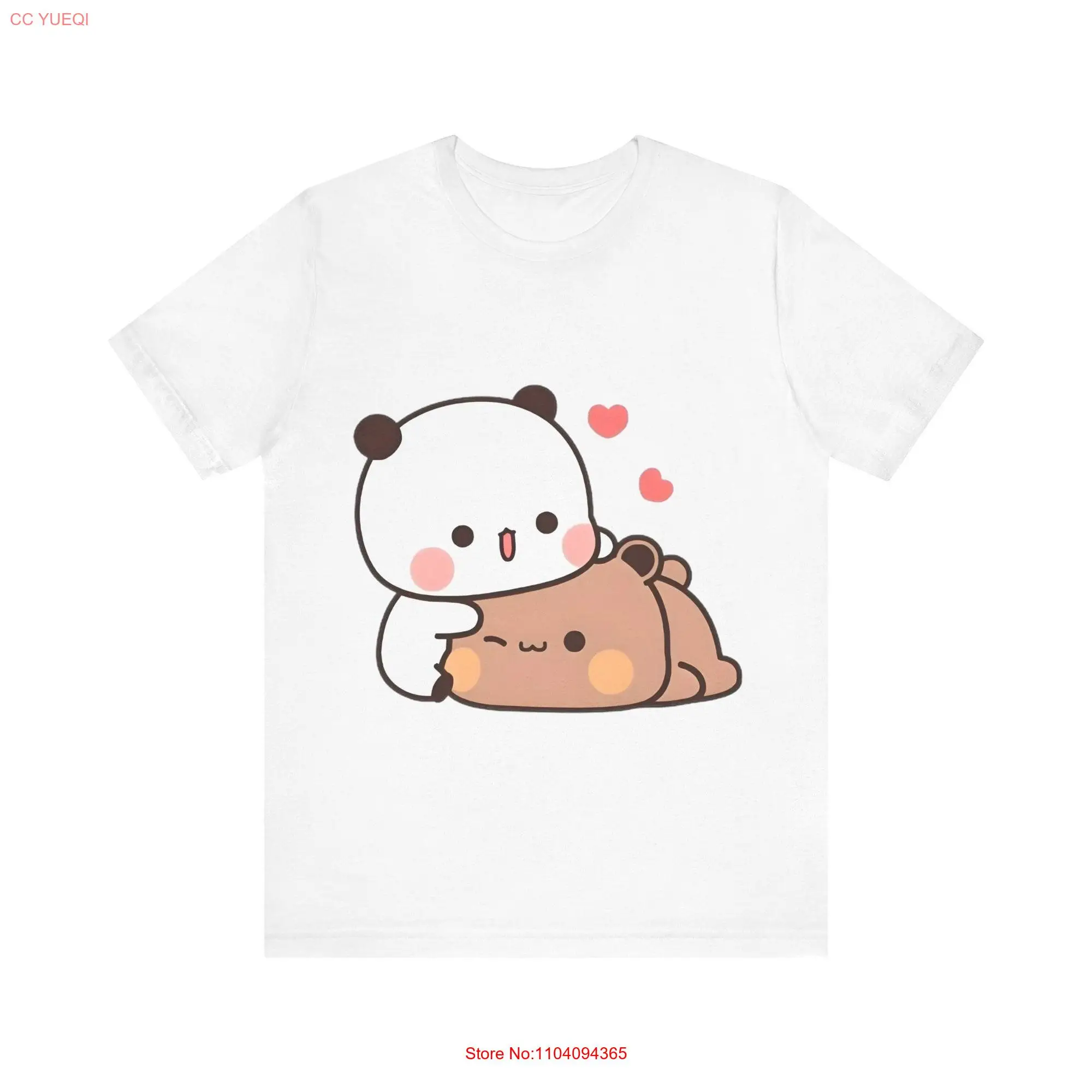 Panda Bear Hug Bubu Dudu Classic Crewneck T shirt Cutest Kawaii gift for girlfriend boyfriend  long or short sleeves