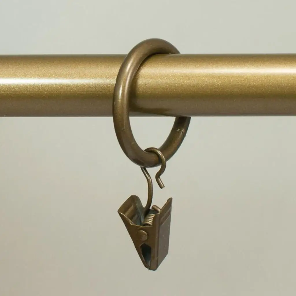 Curtain Ring Hook with Clips Iron Material Rings for Curtains Adjustable Curtain Rod Accessory for Windows