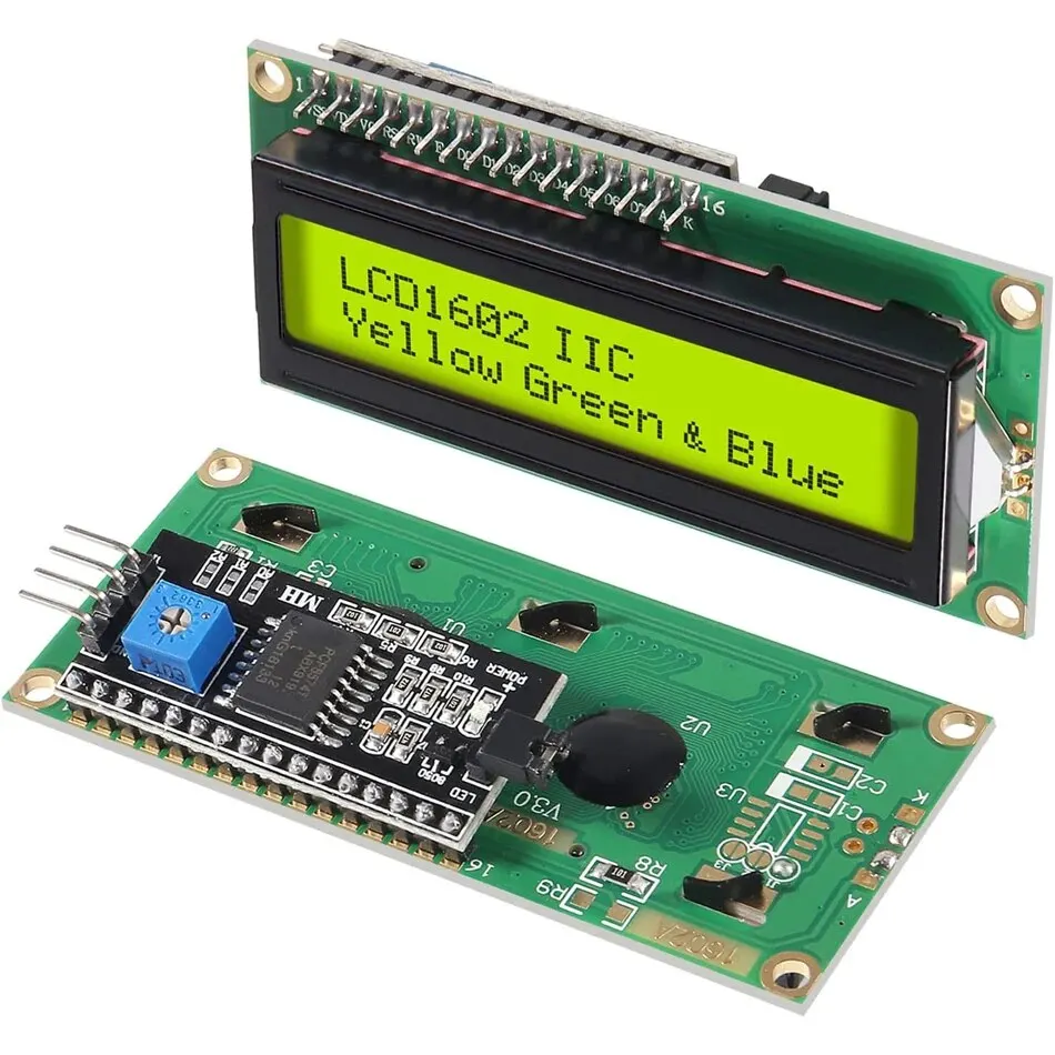 Arduino用LCDディスプレイモジュール,シリアルインターフェイスアダプターモジュール,青と緑の画面,16x2文字,i2c,1602