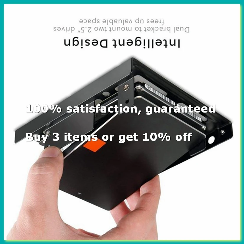 Double Layer SSD Metal Frame 2.5 To 3.5 Internal Mounting Computer SSD Hard Drive Dual Desktop Converter Adapter Bracket-DTD2