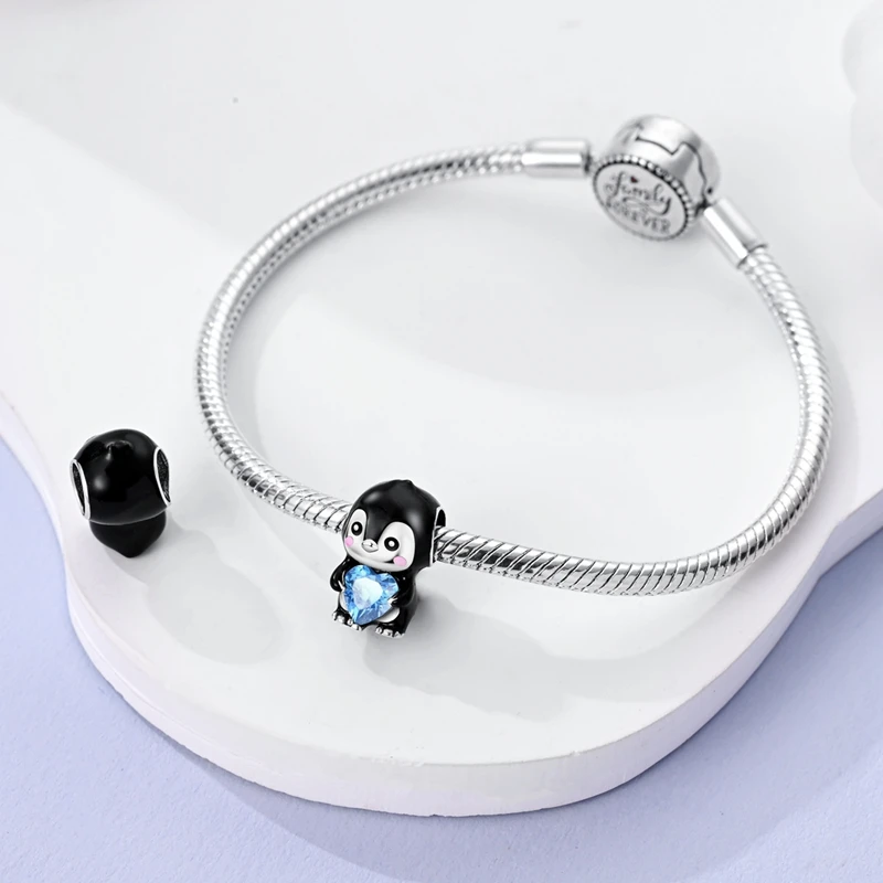 Brand New Hot Selling 925 Sterling Silver Penguin Pendant Suitable for Women Bracelet Pendant DIY Boutique Commemorative Gift