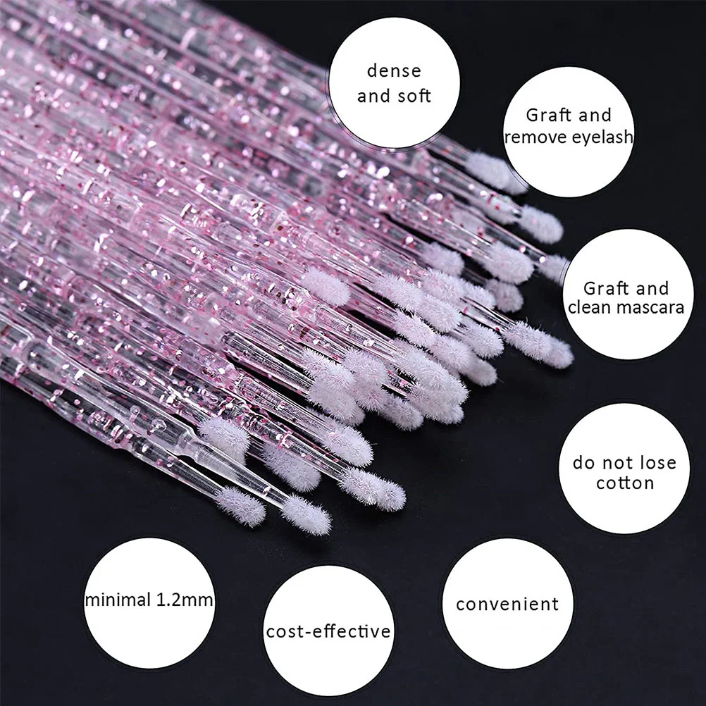 200 قطعة من مسحات الرموش للاستعمال مرة واحدة، قضبان تنظيف الرموش المريحة لإزالة المكياج، مجموعة مستلزمات وشم الحاجب #6