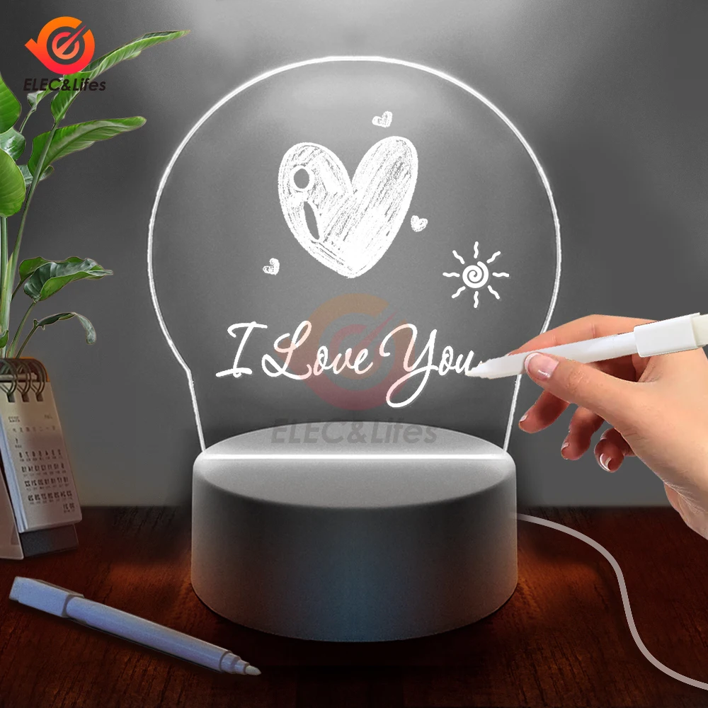 1 pz luce notturna creativa acrilico camera da letto comodino LED lampada da tavolo festa evento regalo sistema regali
