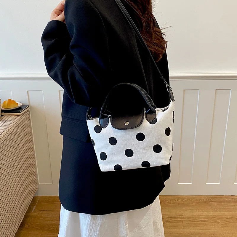 New Fashionable Polka Dot Handbag For Women Casual Crossbody And Shoulder Women Wave Dot Small Square Bag