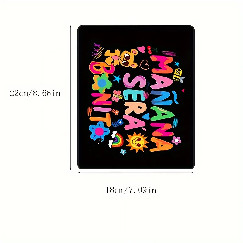 Cartoon Letter Pattern Mousepad Office Computer Game Locking Square 22x18 Mouse Pad Washable Non-slip Hand-painted for Home Mat