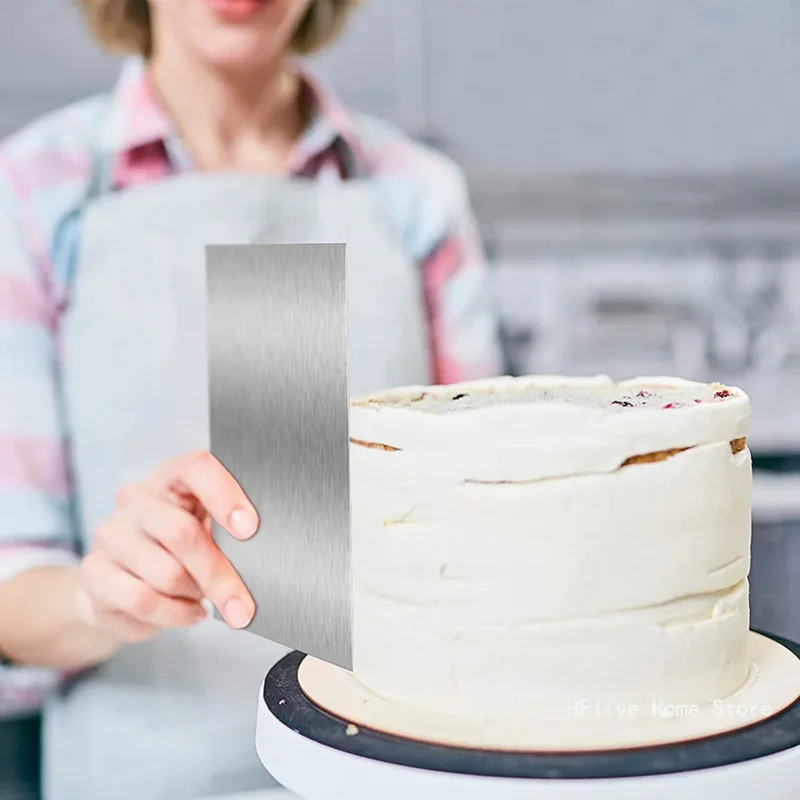1pcs Stainless Steel Cake Scraper Double Sided Patterned Edge Pastry Comb Smoother Cake Decorating Tools for Mousse Butter Cream