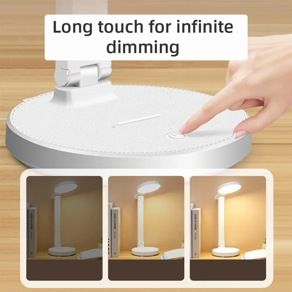 Rechargeable Desk Lamp With Brightness Memory Function 3 Colors Adjustable Brightness Touch Control Bedside Lamp