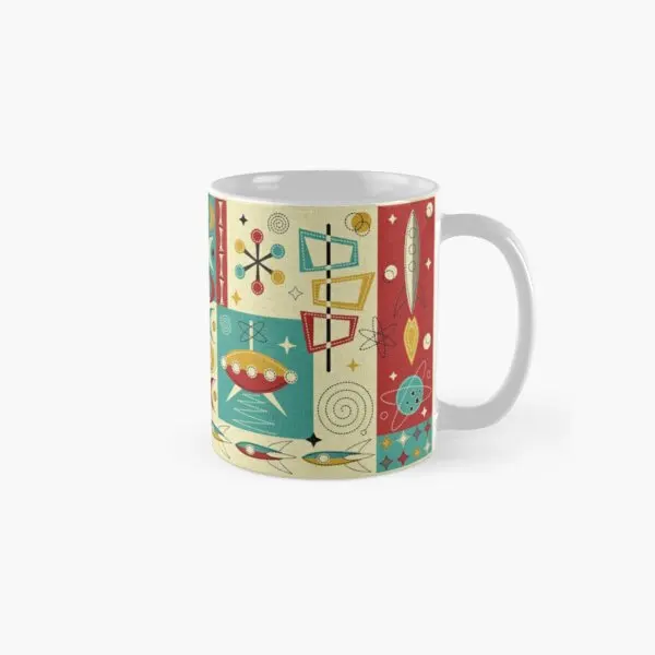 Retro Space Age Fun Studioxtine Classi  Mug Picture Simple Image Cup Design Gifts Coffee Handle Round Photo Printed Drinkware