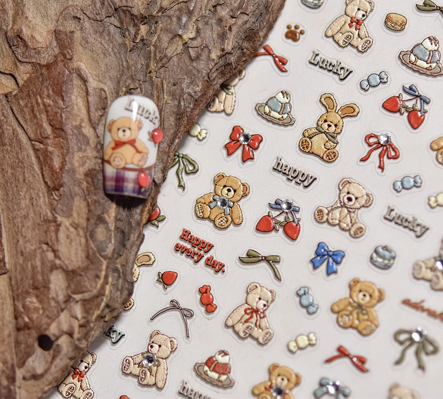 Nail Art Queen - 1PCS 5D Embossed Cartoon Animal Nail