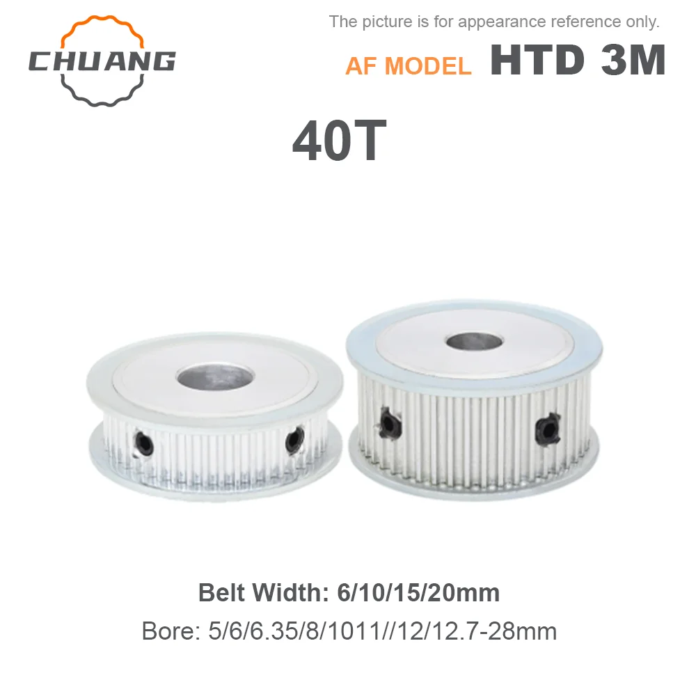 

40 Teeth HTD3M Timing Belt Pulley 3M AF Type Bore 5/6/6.35~28mm Synchronous HTD 40T Aluminum Alloy Wheel For Width 6/10/15/20mm