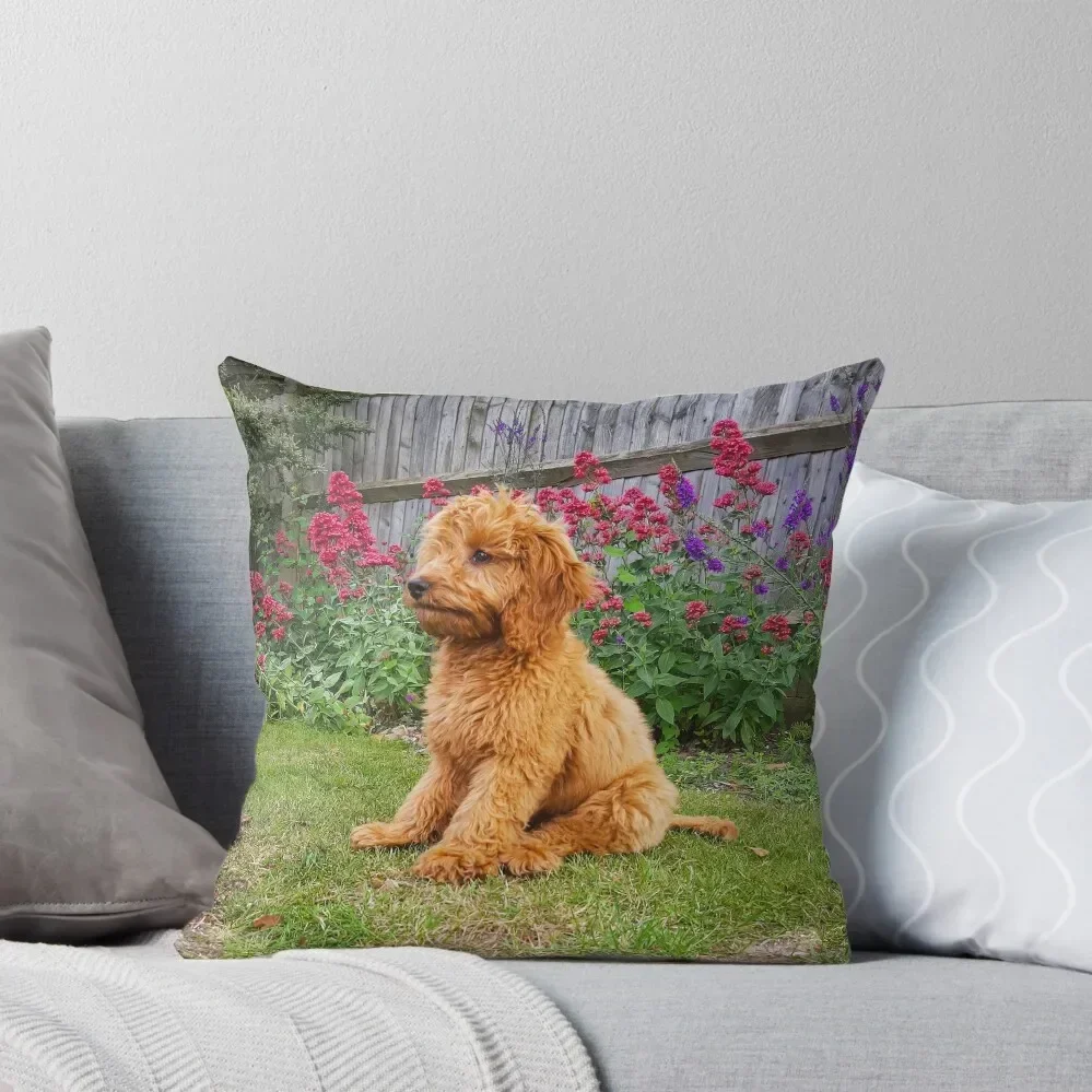 Red Cockapoo Puppy Throw Pillow Covers For Sofas home decor items Pillowcases Anime pillow