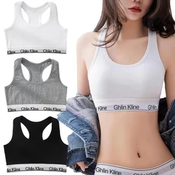 3 Pcs Women's Underwear Solid Color Sports Vest Without Padding Bra