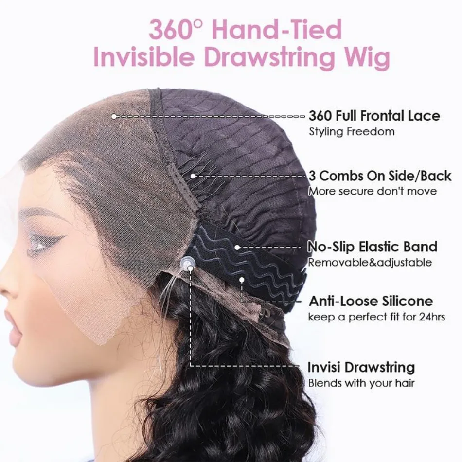 40 Inch 360 Full Lace Wig Deep Wave Frontal Wigs Brazilian Curly Human Hair Wigs Hd 360 Lace Wigs Invisible Drawstring For Women image 6