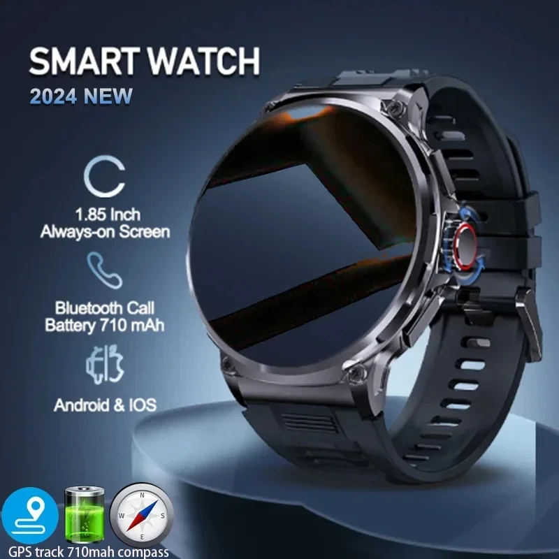 2026 New 710 mAh V69 1.85-inch Ultra HD 360*360 AMOLED Smart Watch Men GPS Bluetooth Call 100+ Sport Fitness IP68 smartwatch