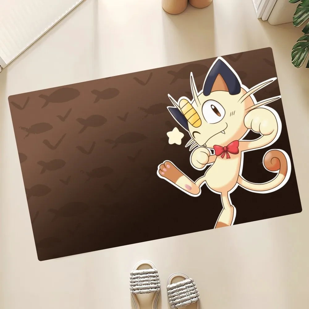 MINISO POKEMON Meowth Floor Mat Anti-Slip Doormat Home Entrance Doormat Bedroom Bathroom Living Room Floor Mats Kitchen Rug