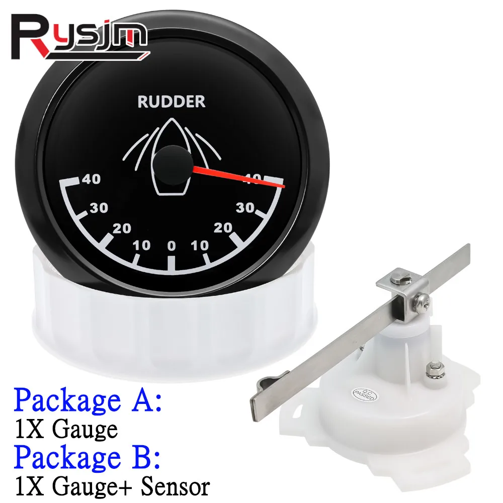 Customized Waterproof 85MM Rudder Angle Indicator -40~40 Range 0-190 ohm Red backlight Rudder Angle Sensor For Marine Boat Yacht