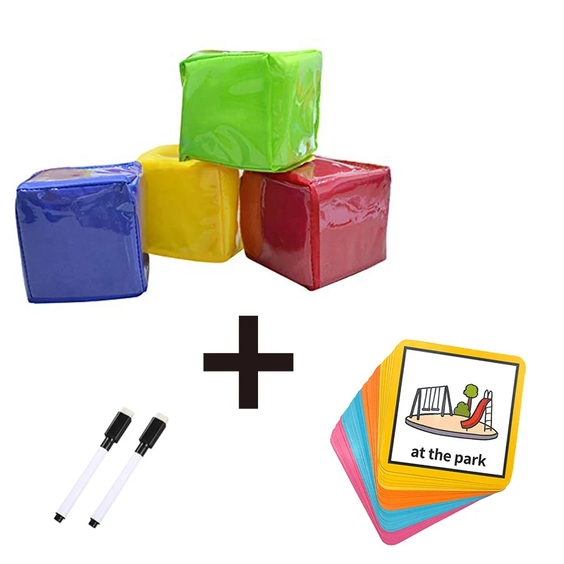 Soft Big Dice Rewritable Story Cards Cognition Learning Educational Toys Classroom Supplies Teaching Aids Safety Baby Cube