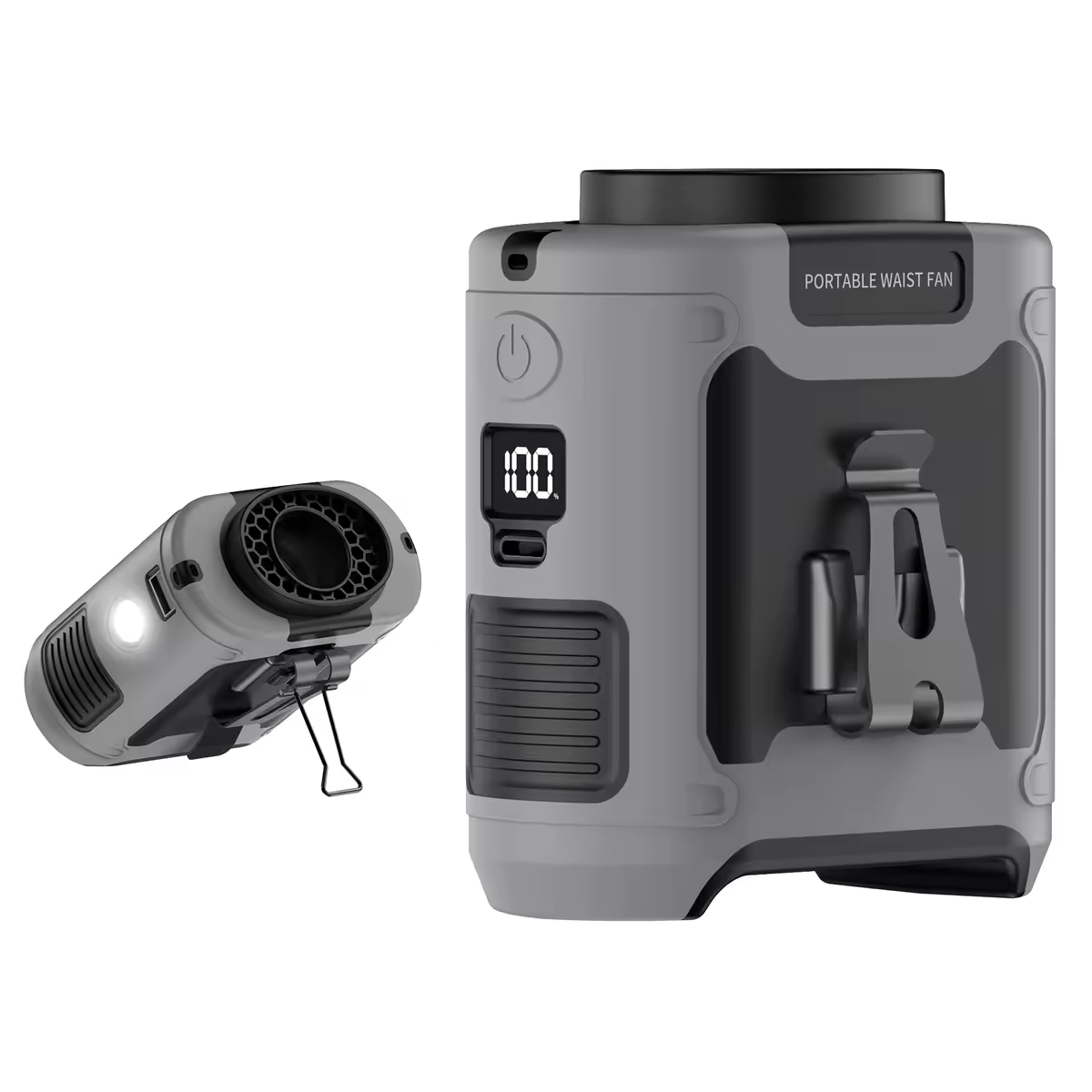 20000mAh Outdoor Portable Waist Fan Hanging Neck Fan Strong Wind Rechargeable Portable Fan for  Outdoor Working  Display Screen