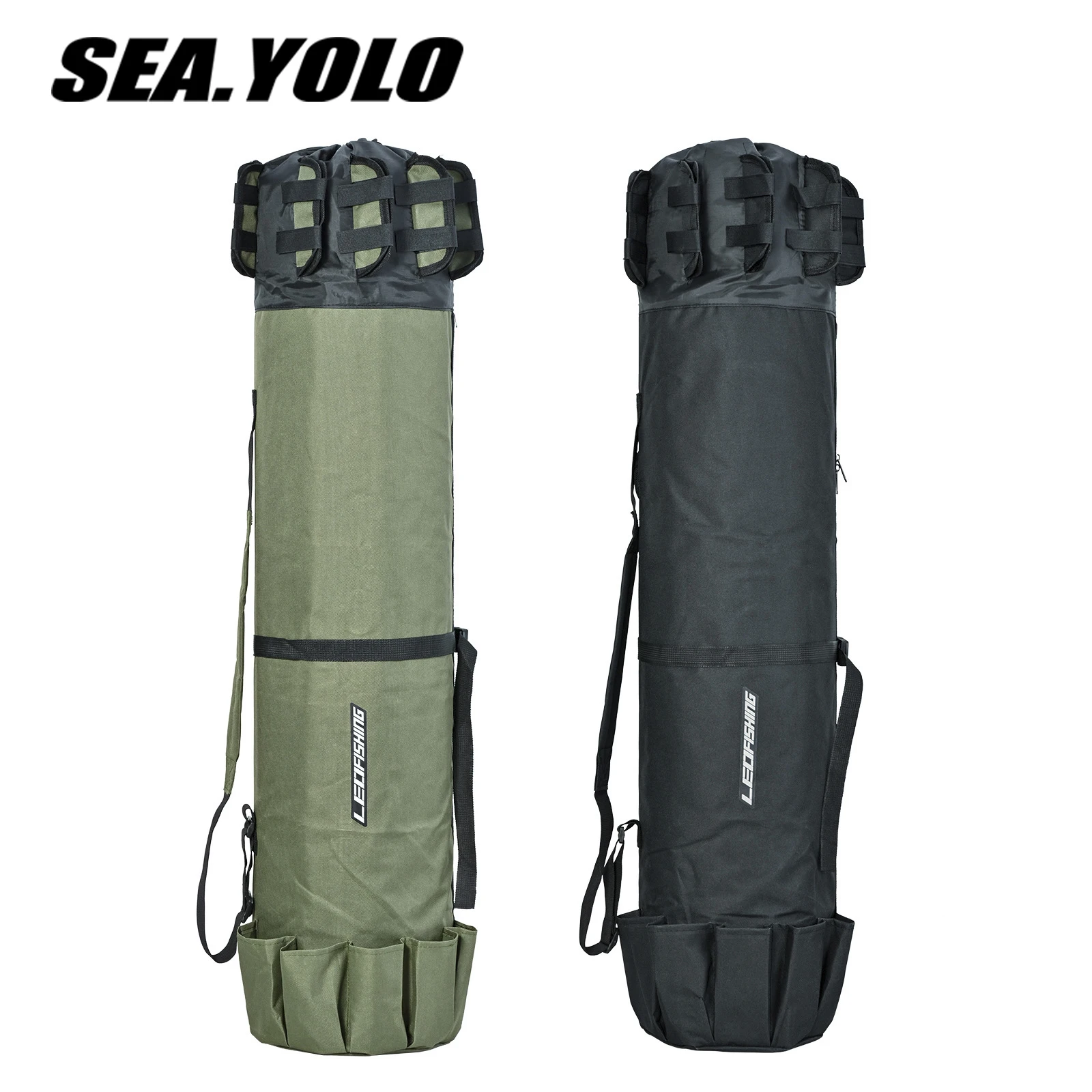 Sea. Yolo Bundle Mouth Folding Fishing Rod Storage Fishing Bag Thickened Nylon Fishing Rod Bag Fishing Gear Accessories