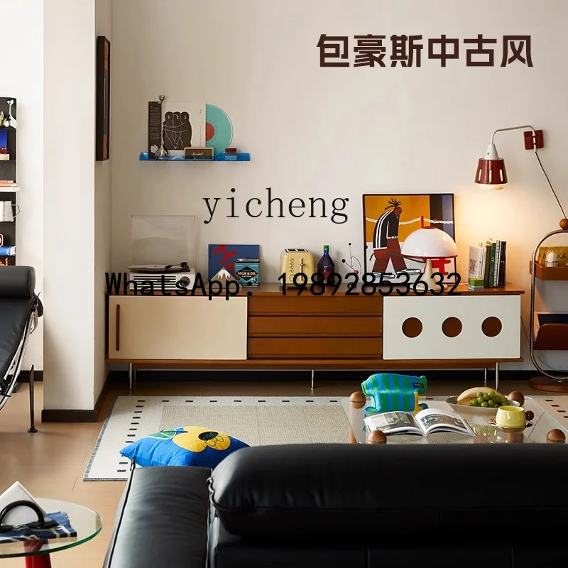 

X6 medieval solid wood color matching TV cabinet living room display locker