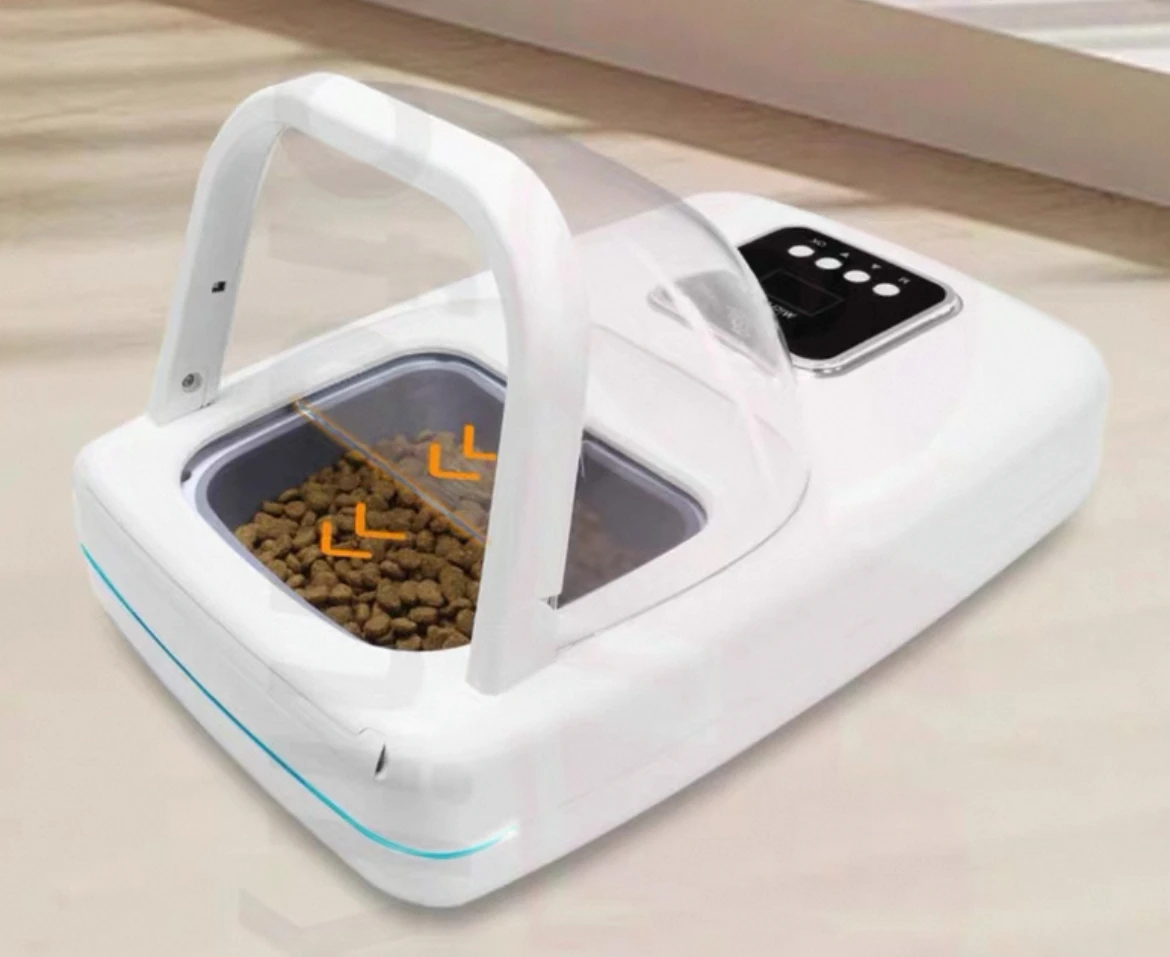 Smart Pet Feeder with RFID Chip and Infrared Sensor, Automatic Cat Feeder with Portion Control, Timer and Freshness Preservation