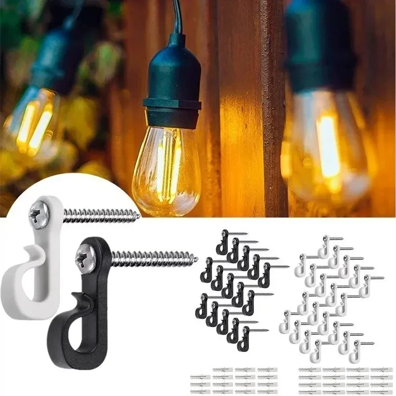 Q-type Hook Light String Plastic Hook Screw-in Light Cord Hook LED Light Clip Jewelry Hanging Jewelry Holiday Supplies Household