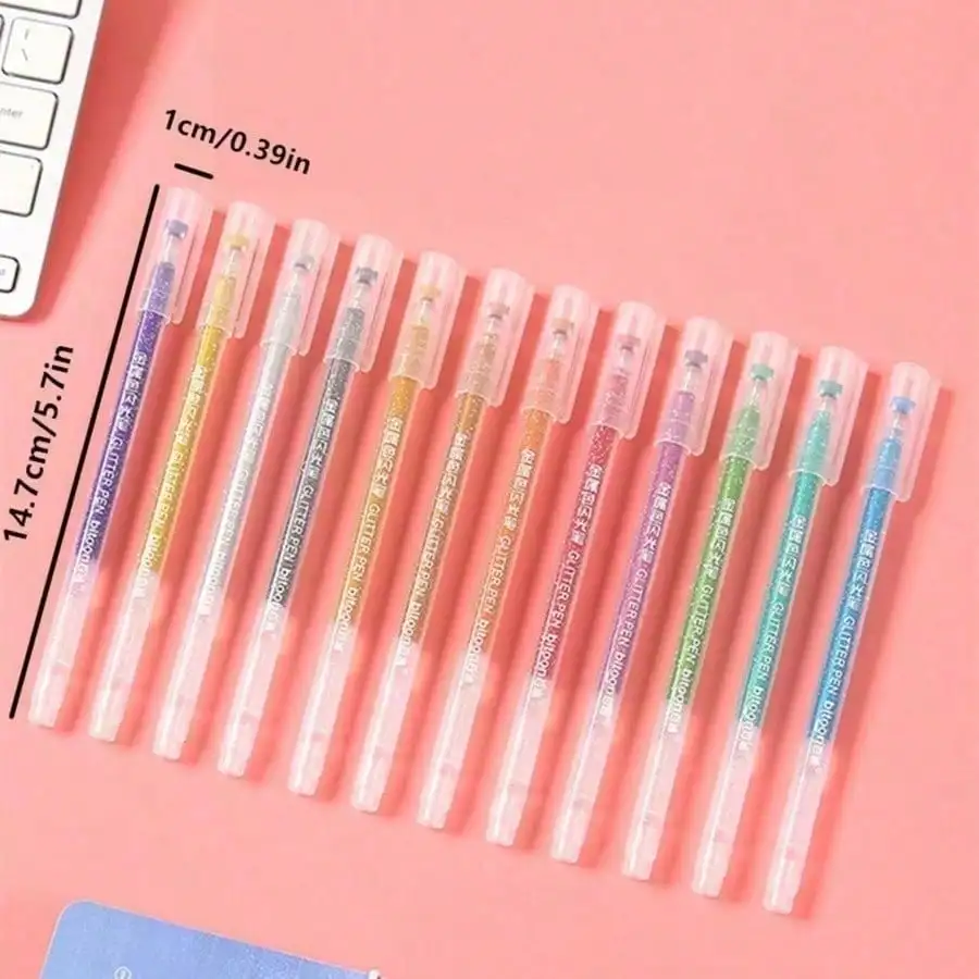 

Набор из 12 переливающихся маркеров с песочной текстурой для студентов к началу учебного года