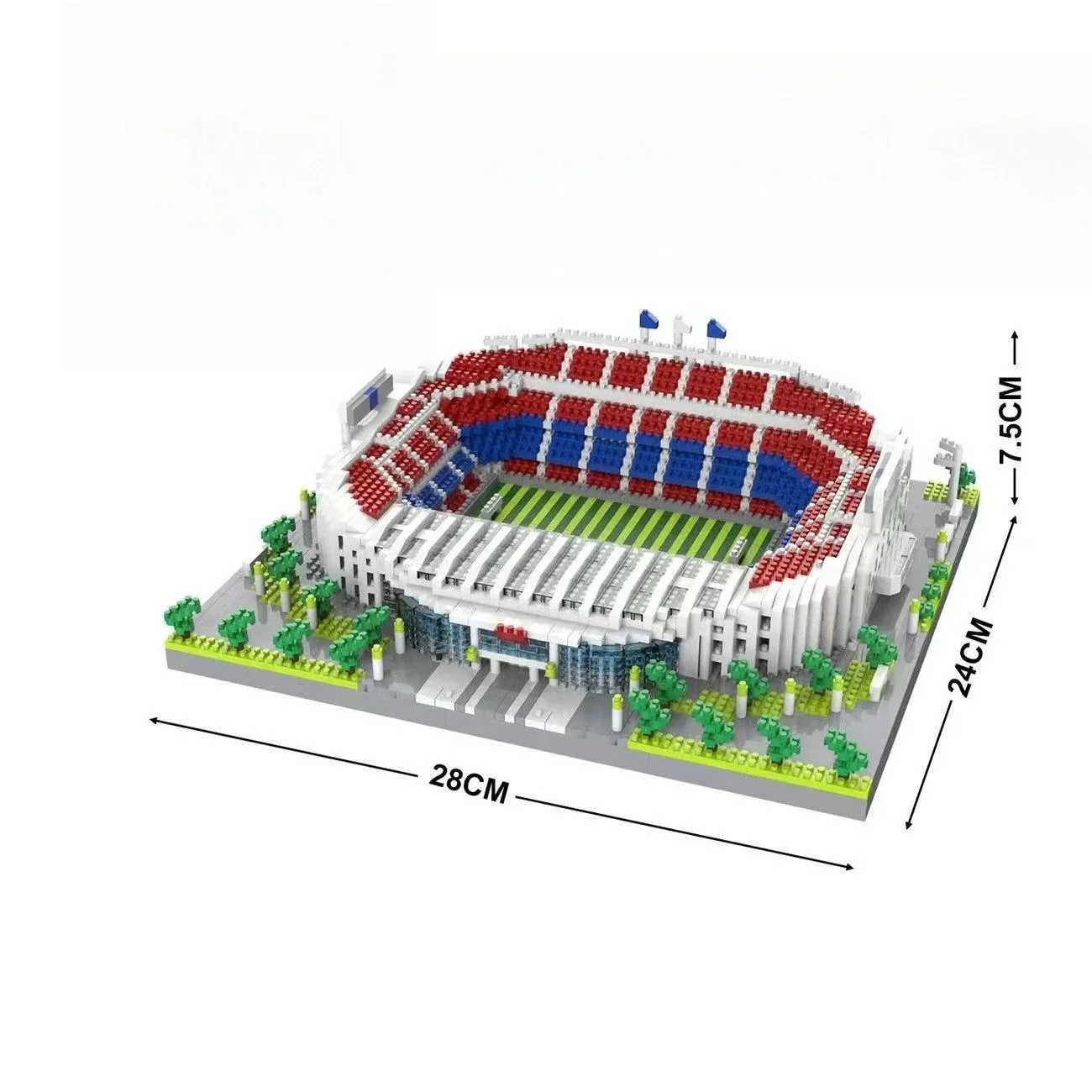 كامب نو نادي الماس ملعب كرة القدم الطوب العمارة الشهيرة بناء لعبة المكعبات للأطفال الأولاد هدايا عيد ميلاد زخرفة مكتب