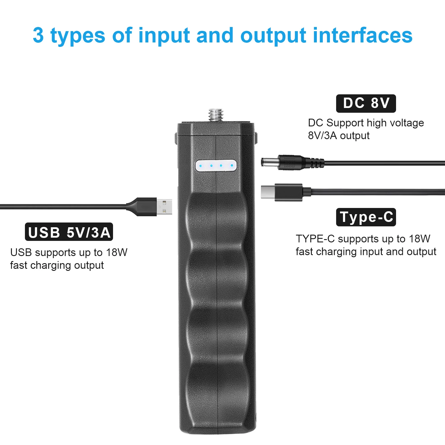 FOMITO-Batterie d'alimentation mobile 6000mAh pour appareils photo de sport, appareil photo reflex numérique, entrée et sortie de téléphone portable