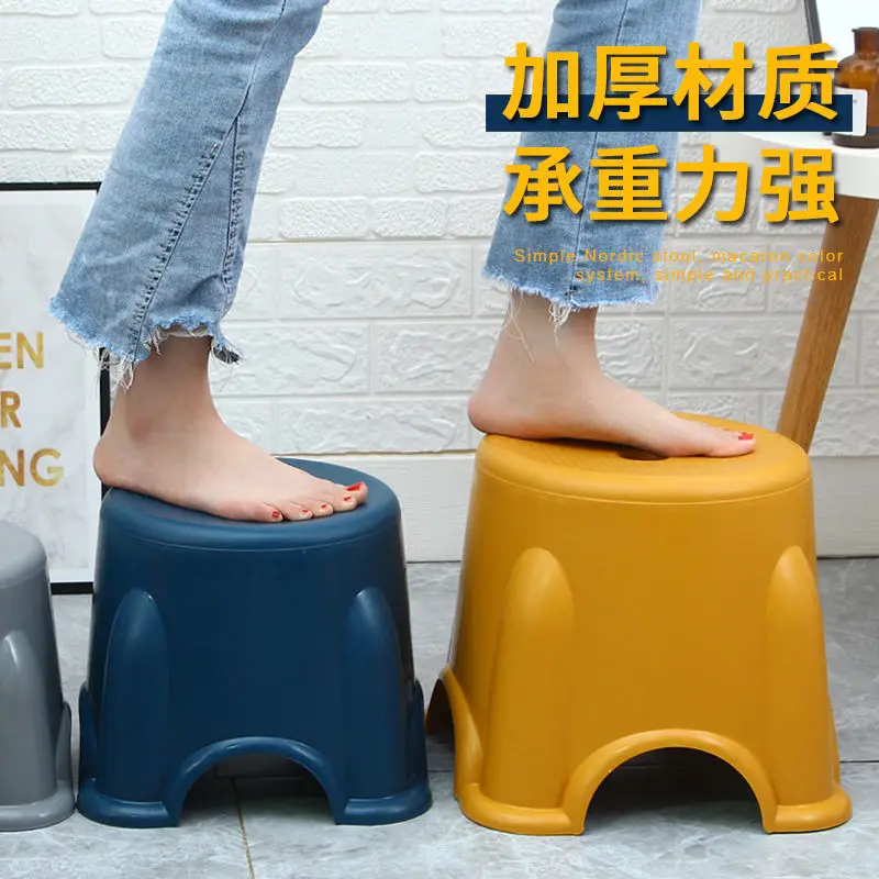 

Small stool,adult shoe changin household plastic bench, thickened round stool, non slip footstool, living room, non slip baby