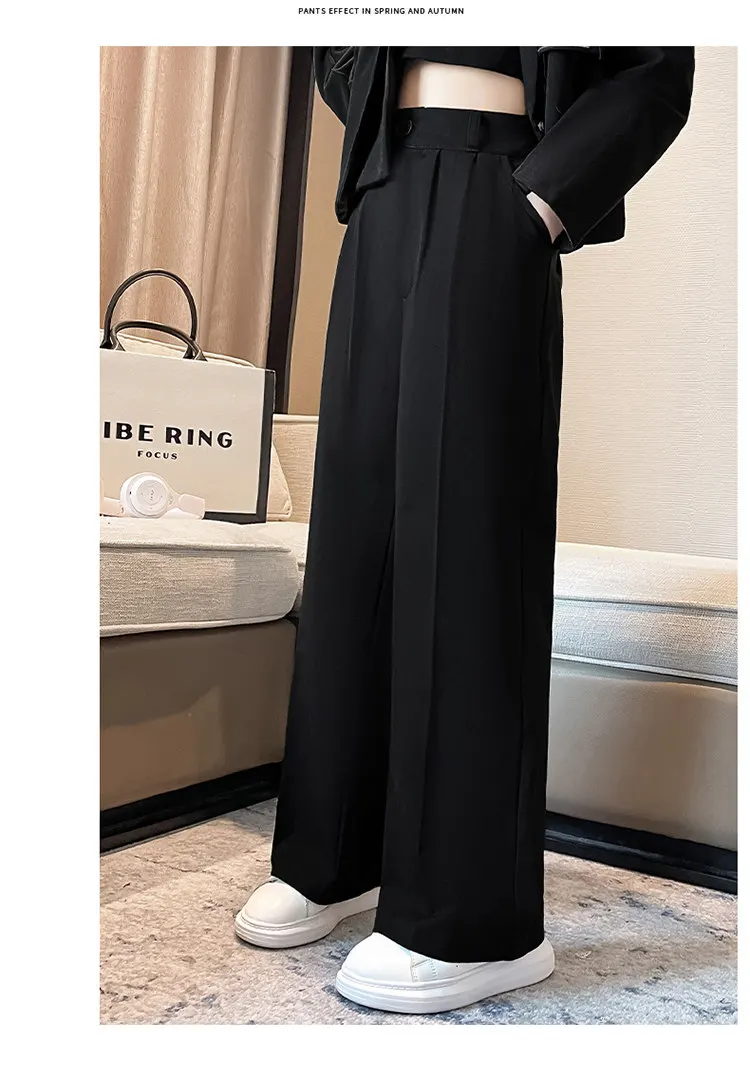 Schwarzer Blazer für Teenager-Mädchen, Cigarette-Hose, Ganzjahres-Bestseller, Hochgeschnittene Lange Hose, Koreanische Kinder-Hochzeitsmode, Formelle Hose – Detail 3