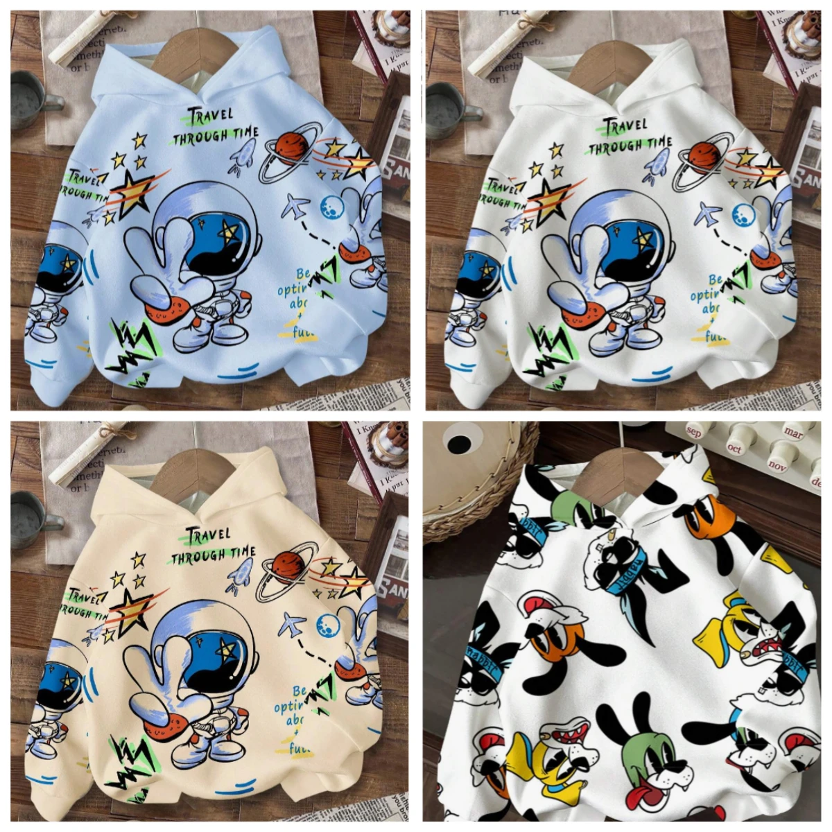 

Women's New Fashion Hoodie, Casual Everyday Drawstring Hooded Sweatshirt, Astronaut Print, Front Kangaroo Pocket, Men's Jacket