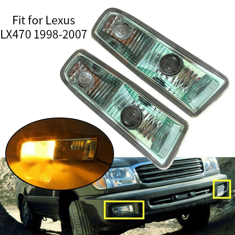 

For Lexus LX470 1998-2007 UZJ100 2Pcs Front Bumper Fog Light Lamp Trim Cover