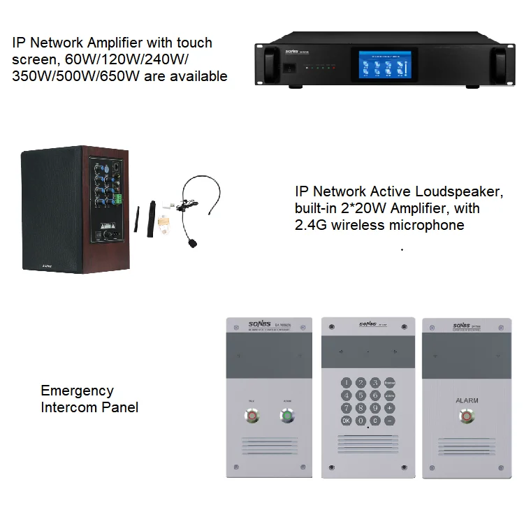 Full set of public address system ippa network digital intercom broadcast audio system professional school airport