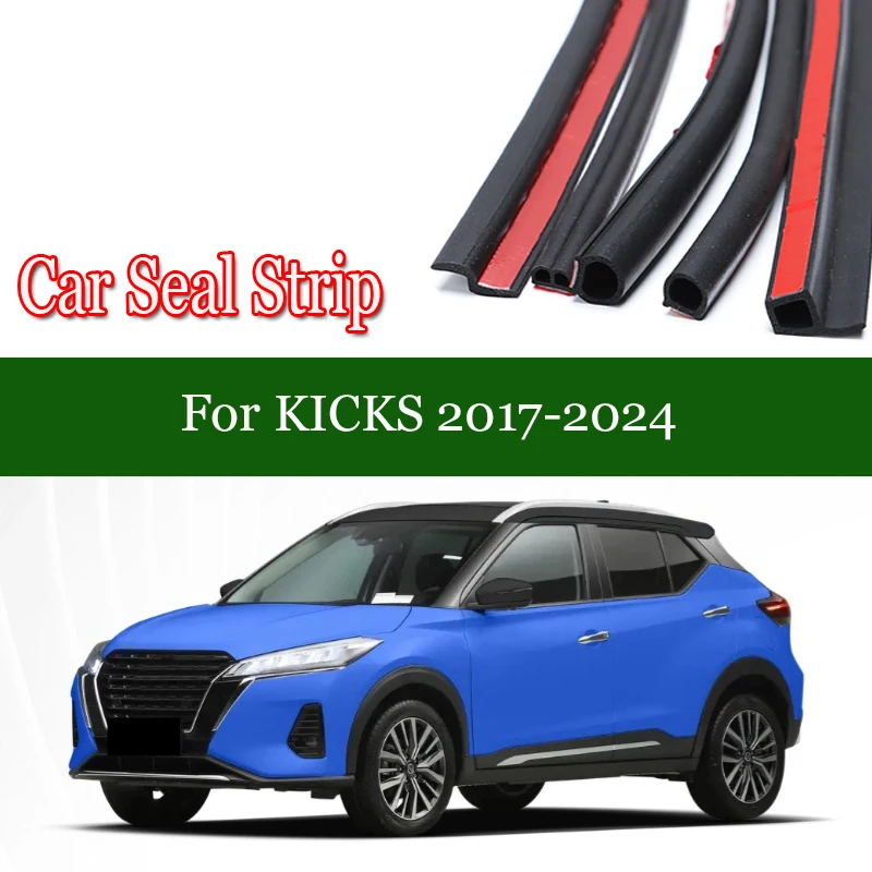 

For KICKS X-TRAIL 08-24 Car Door Edge Weatherstrip Car Seal Strips Pillar Noise Windproof Protection Auto Sealant Accessories