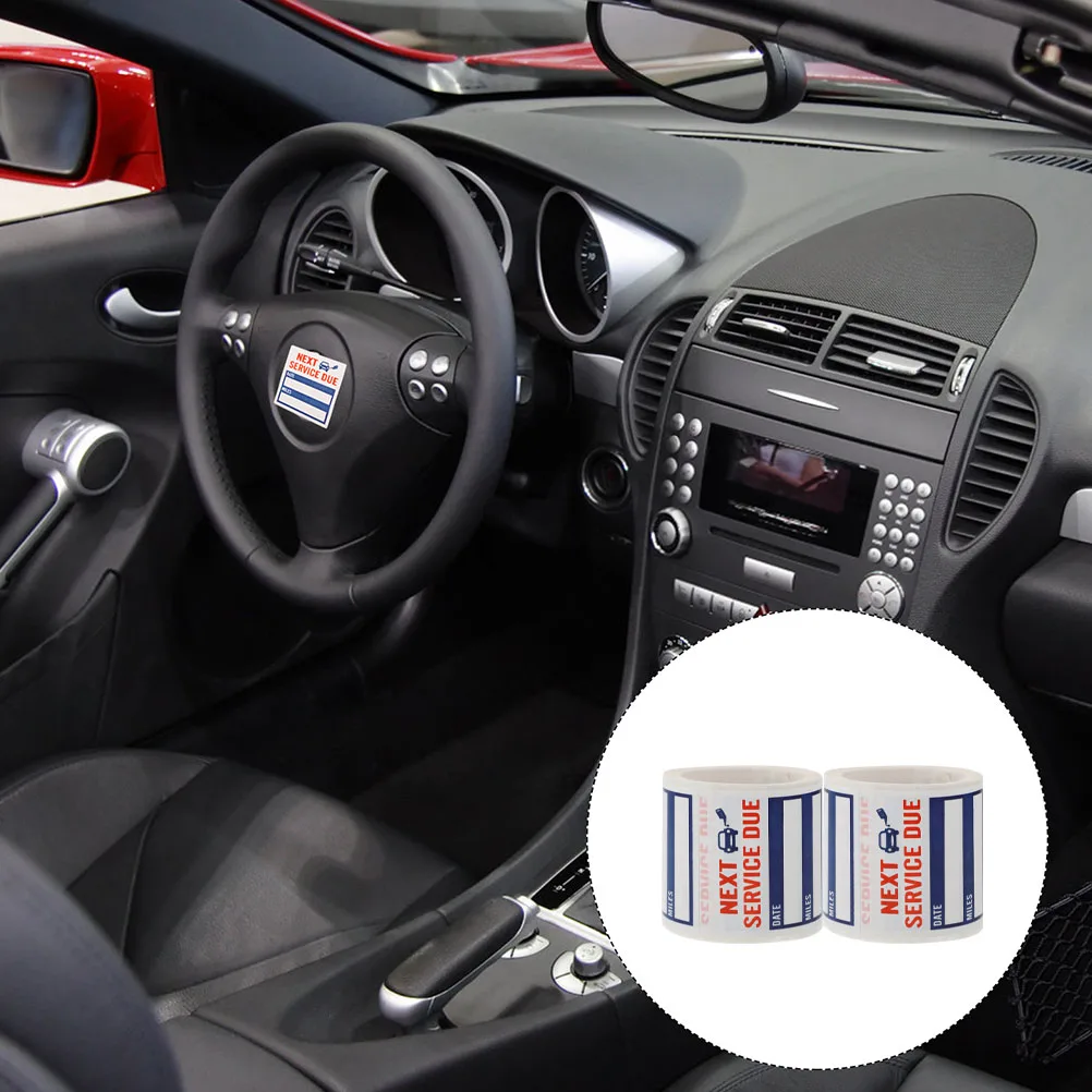 1 Roll Oil Change Reminder Stickers Clear Vinyl Waterproof Service Due Labels For Car Maintenance Window Windshield Removable No