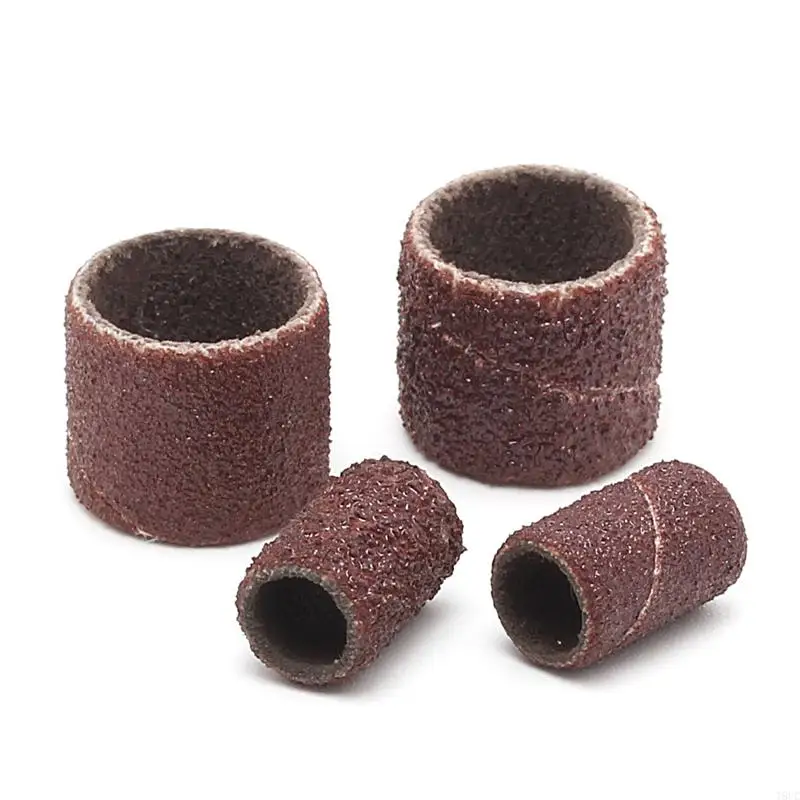 T8UC 10개 12.5mm 그릿 80# 샌딩 밴드 +3.17mm 맨드릴 로터리 도구 네일 드릴 비트