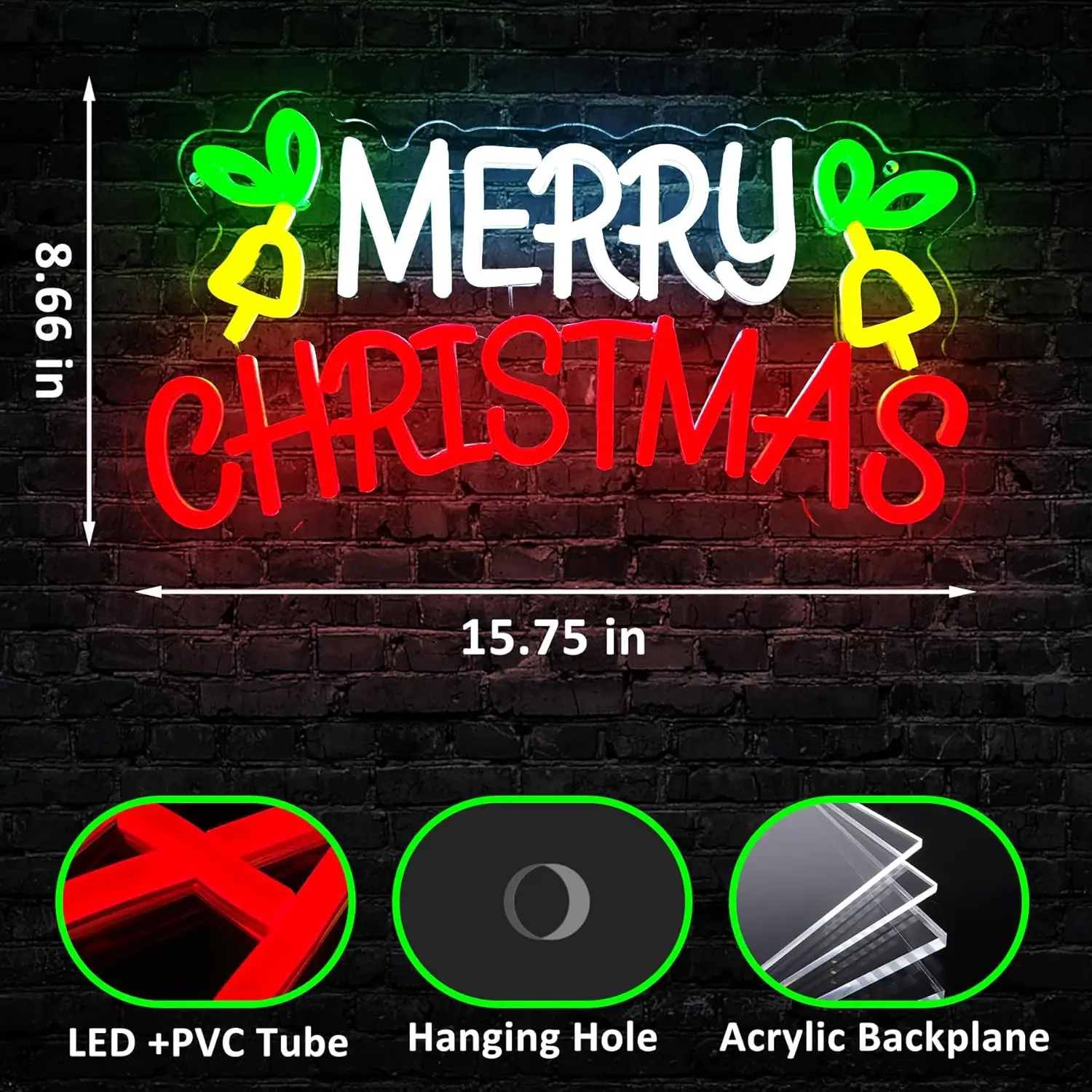 Merry Christmas Neon Sign USB Dimmable LED Neon Light for Room Decor Bar Beer Club Party Home Decoration Xmas Light Gift