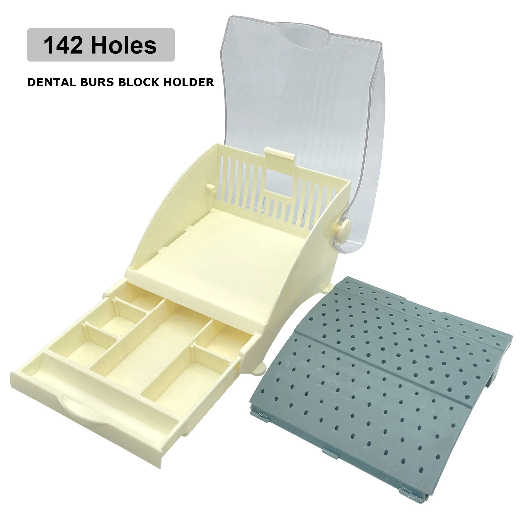 Dental Box with Drawer 142 Holes Odontologia Bur Block Holder Autoclave Sterilizer Case Disinfection Box Holder Dentistry Tool